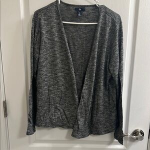 GAP Gray Heathered Cardigan Sweater Open Front